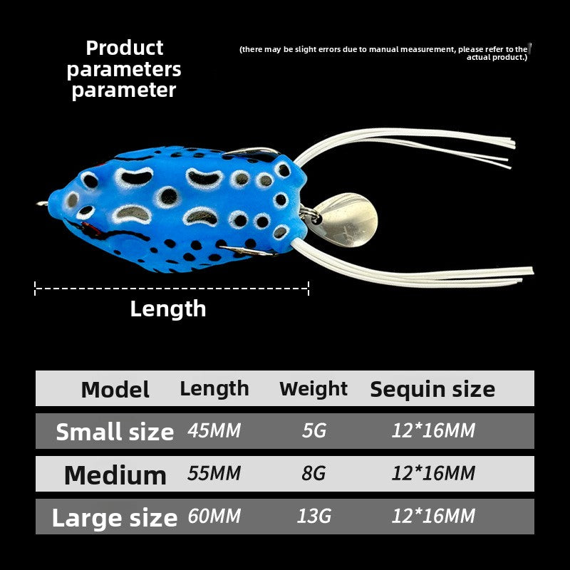 Simulation Frog Fishing Lure with Sequins by Trenches of Mariana