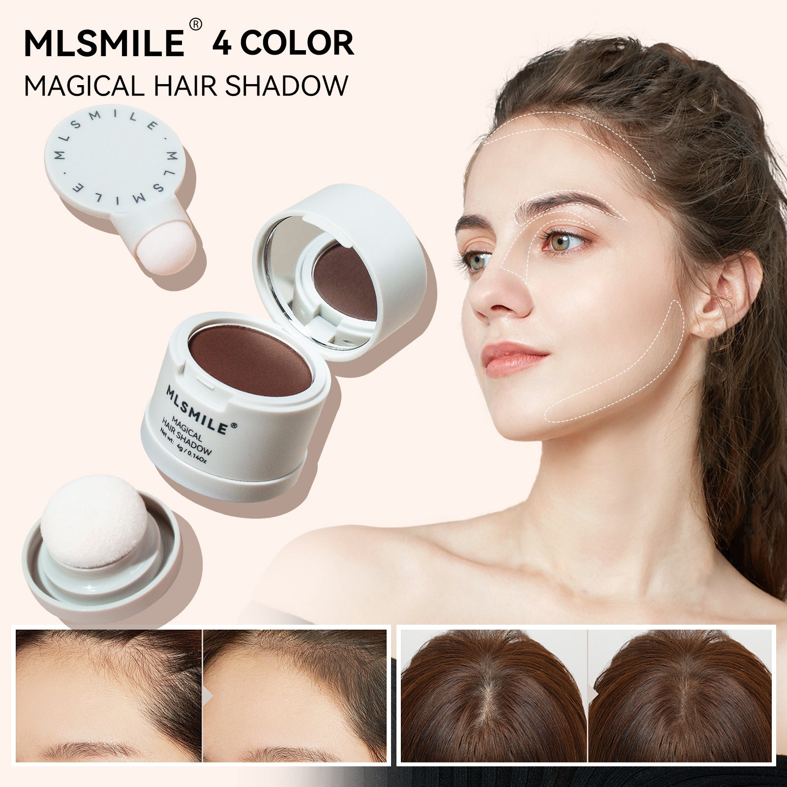 Contouring and shading powder for concealing and filling in hairlines, waterproof and long-lasting eyebrow powder and pomade, multi-functional makeup by Trenches of Mariana