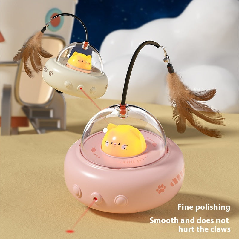 Smart Teaser Cat Toy Electric UFO Cat Teaser Stick With Bell Training Pet Toys Replaceable Feather Interactive Cat Supplies Pet Supplies Pets Products by Trenches of Mariana