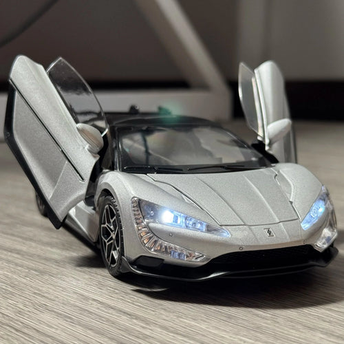 1:24 BYD Look UP U9 Pure electric Supercar Alloy Model Car Diecast Metal Sound and Light Car Toy For Children Birthday Gifts Boy - Trenches of Mariana