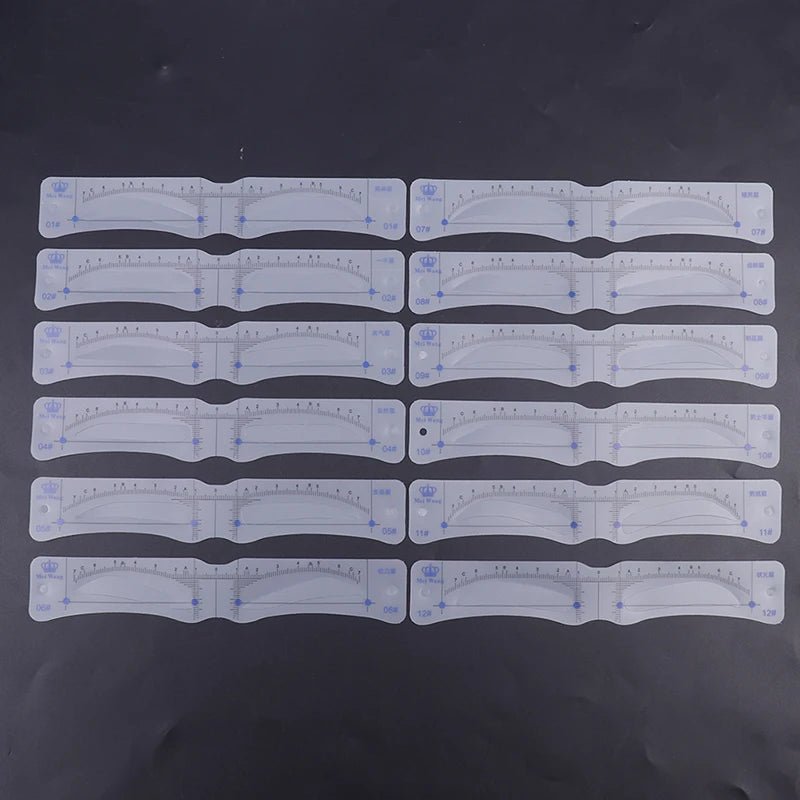 12PCS Reusable Eyebrow Shaper DIY Soft Ruler Brow Stencil - Trenches of Mariana