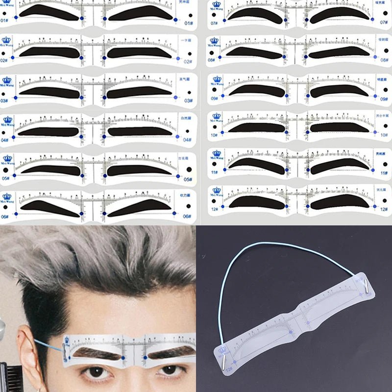 12PCS Reusable Eyebrow Shaper DIY Soft Ruler Brow Stencil - Trenches of Mariana