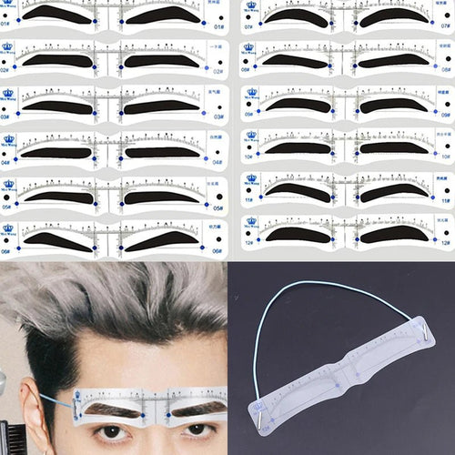 12PCS Reusable Eyebrow Shaper DIY Soft Ruler Brow Stencil - Trenches of Mariana