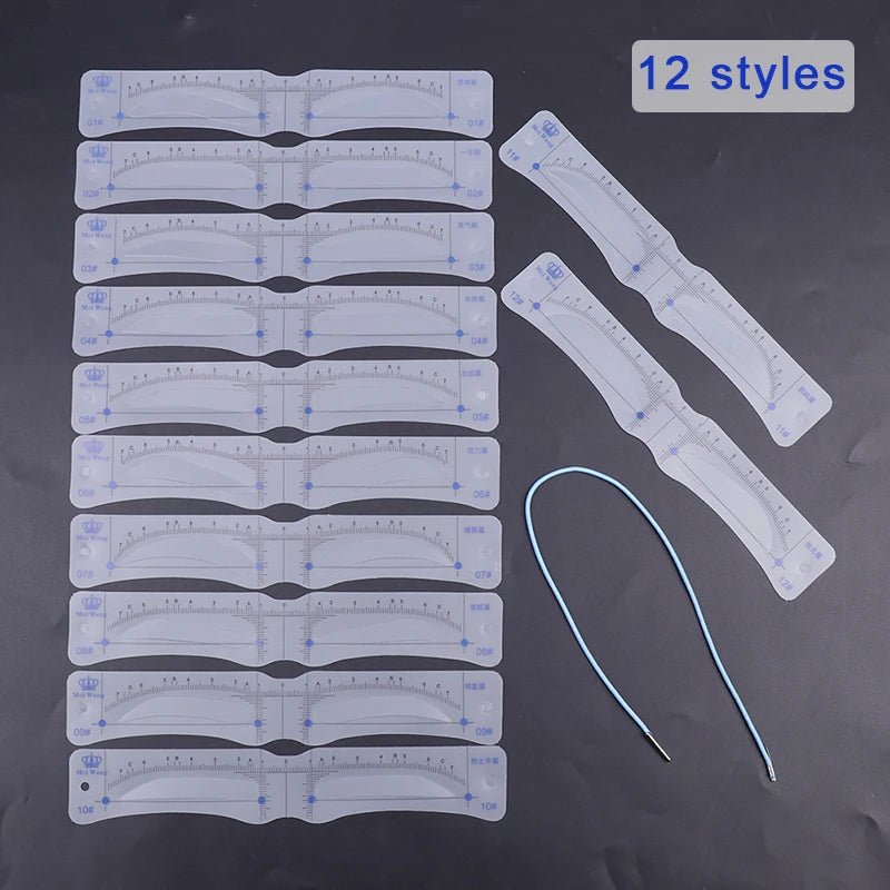 12PCS Reusable Eyebrow Shaper DIY Soft Ruler Brow Stencil - Trenches of Mariana