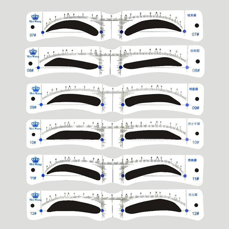 12PCS Reusable Eyebrow Shaper DIY Soft Ruler Brow Stencil - Trenches of Mariana