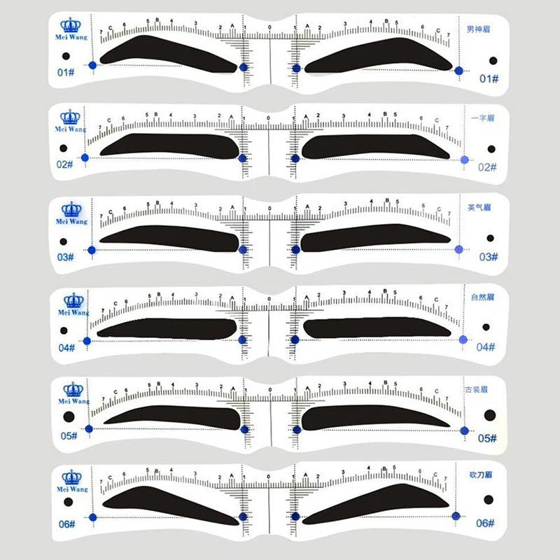 12PCS Reusable Eyebrow Shaper DIY Soft Ruler Brow Stencil - Trenches of Mariana