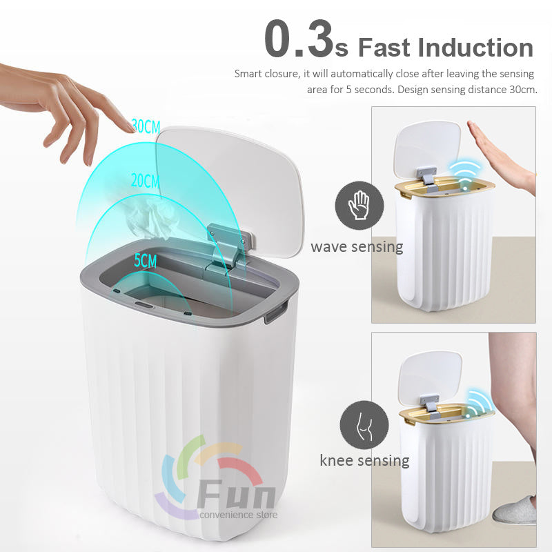 Smart Trash Can With Lid For Bedroom And Living Room Kitchen Storage Box Trash Can Induction Small Car Box Automatic Smart Dustbin Smart Trash Bin by Trenches of Mariana