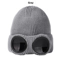 Ribbed Knitted Winter Hat with Glasses Design by Trenches of Mariana