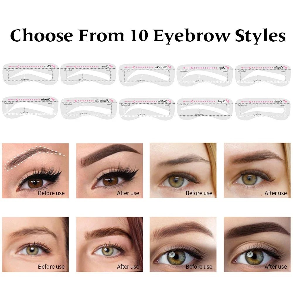 Trenches of Mariana eyebrow powder stamp tint stencil kit for waterproof eyebrow enhancement and tattoo-like makeup application.