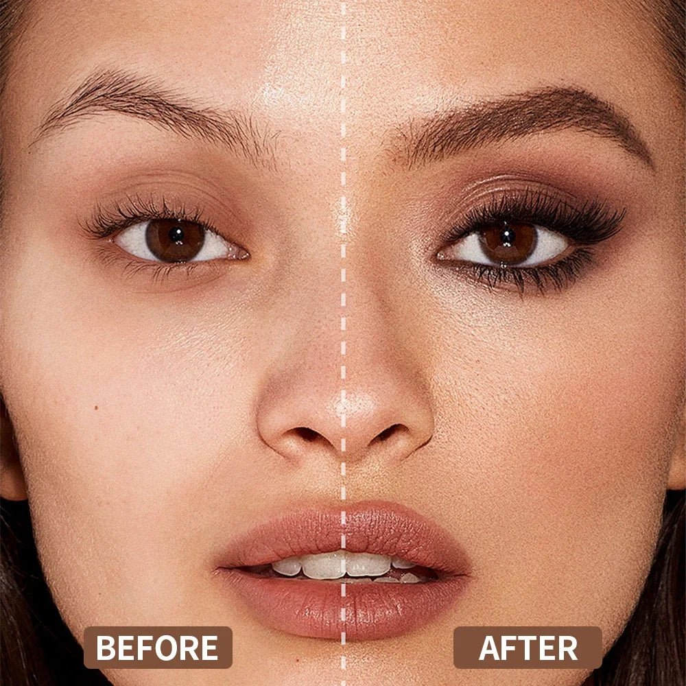 Waterproof Trenches of Mariana eyebrow powder stamp tint stencil kit with eyebrow enhancer and tattoo tint for natural-looking brows.
