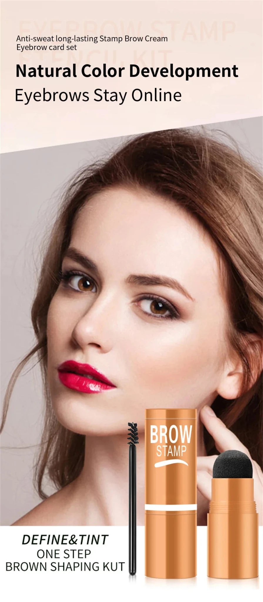 Trenches of Mariana eyebrow powder stamp tint stencil kit for waterproof eyebrow makeup and natural-looking eyebrow enhancement.
