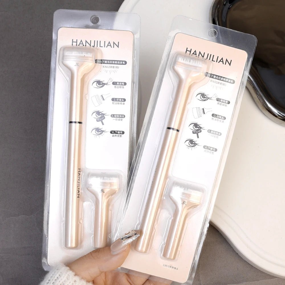 Trenches of Mariana 2-in-1 double-ended lower eyelash stamp and waterproof eyeliner for DIY Korean makeup, suitable for beginners.