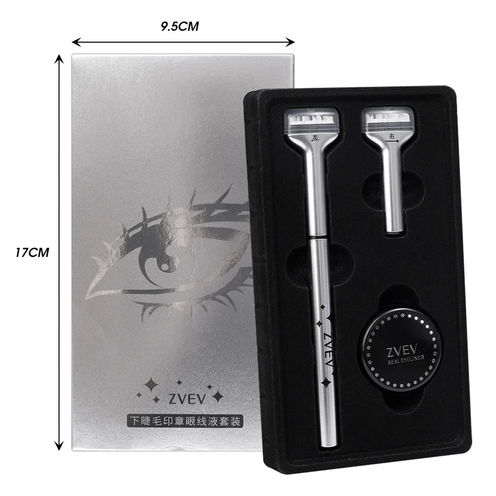 Trenches of Mariana 2-in-1 double-ended eyelash stamp and waterproof eyeliner for DIY Korean makeup, beginner-friendly eye makeup tool