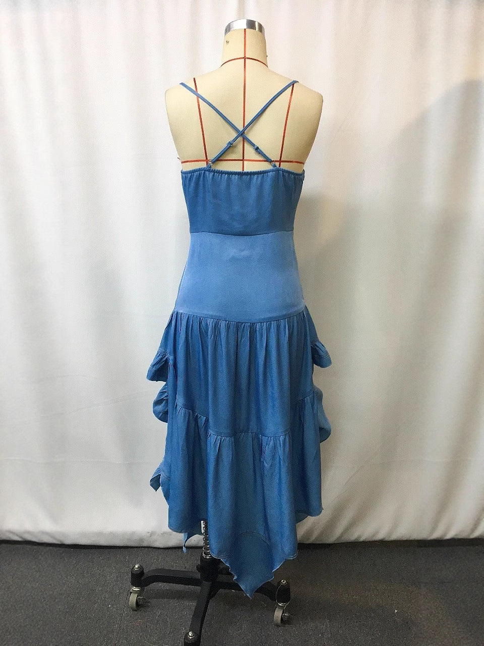 Vintage Western Style Ruffled Mid-Length Dress by Trenches of Mariana