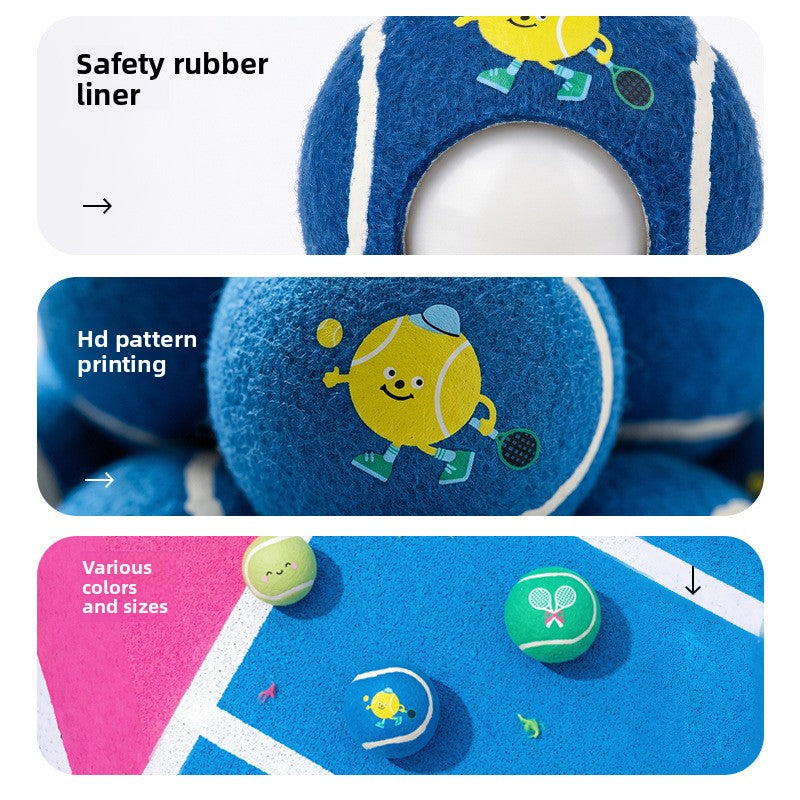 Printed Rubber Pet Tennis Chew Toy by Trenches of Mariana