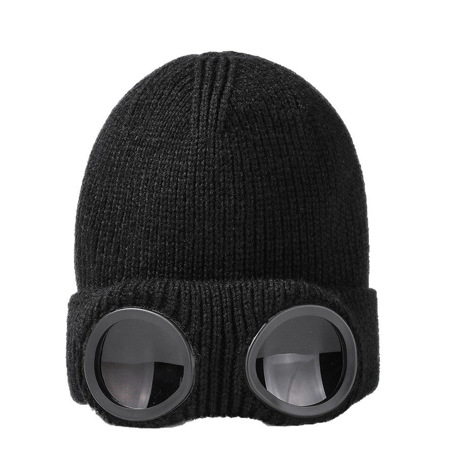Ribbed Knitted Winter Hat with Glasses Design by Trenches of Mariana