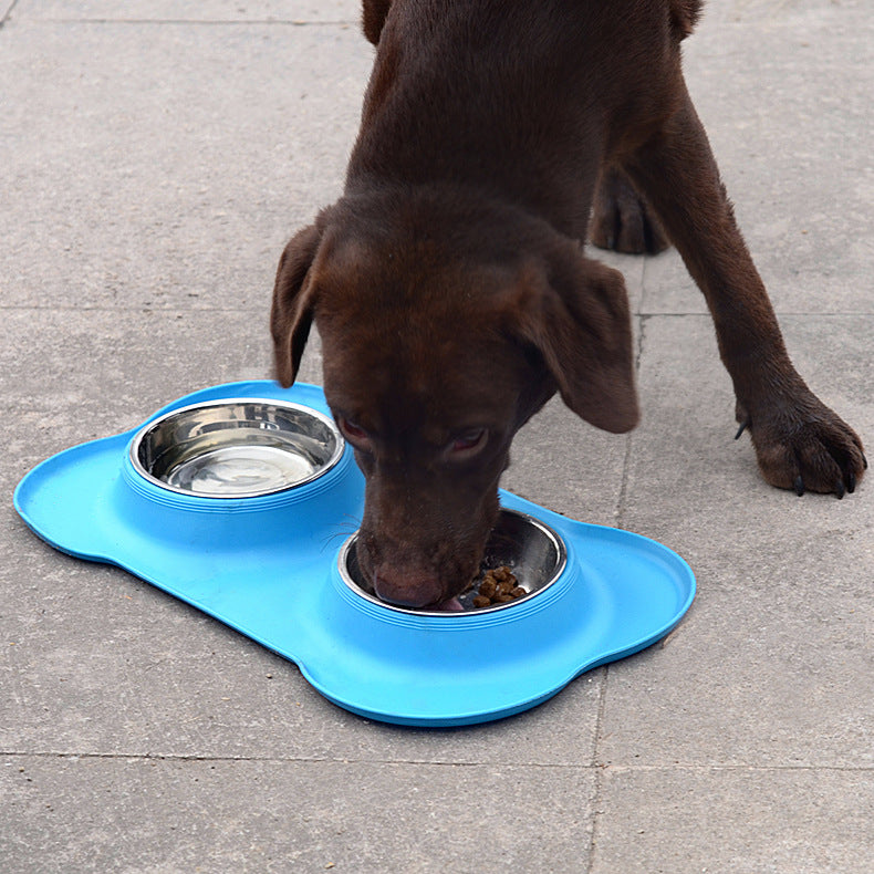Pet Bowl Stainless Steel Double Bowl by Trenches of Mariana