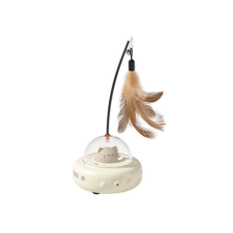 Smart Teaser Cat Toy Electric UFO Cat Teaser Stick With Bell Training Pet Toys Replaceable Feather Interactive Cat Supplies Pet Supplies Pets Products by Trenches of Mariana