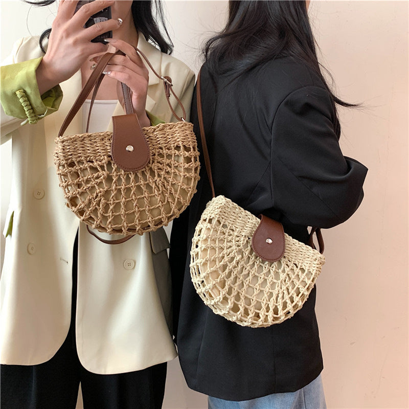 Woven Raffia Crossbody Bag by Trenches of Mariana
