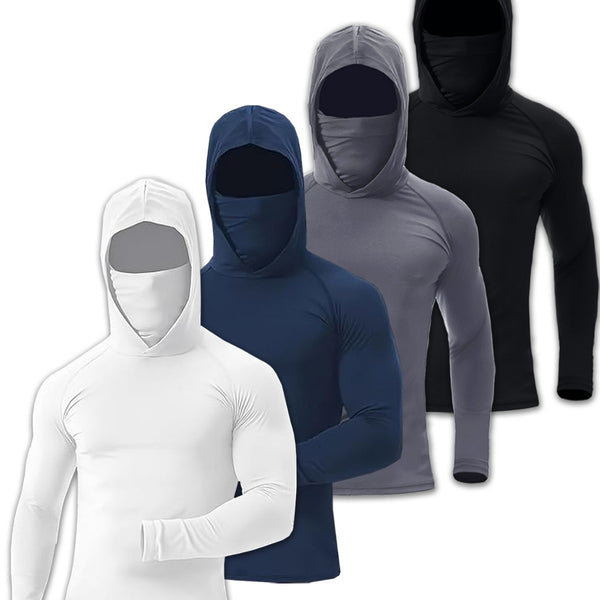 Mens Quick Dry Fishing Sun Protection Hooded Shirt by Trenches of Mariana