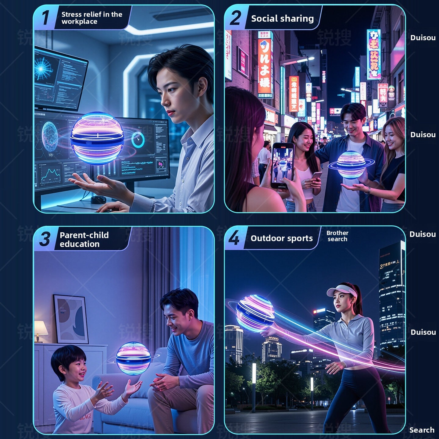 UFO Sensor Levitation Spinning Magic Ball Toy by Trenches of Mariana