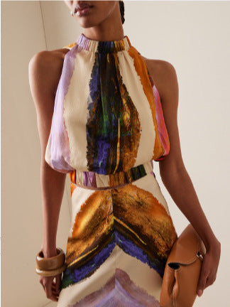 New Fashion Sleeveless Wrap-Style Decorative Single-Breasted Lapel Dress Set by Trenches of Mariana