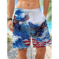 3D Independence Day Print Men Casual Beach Shorts by Trenches of Mariana