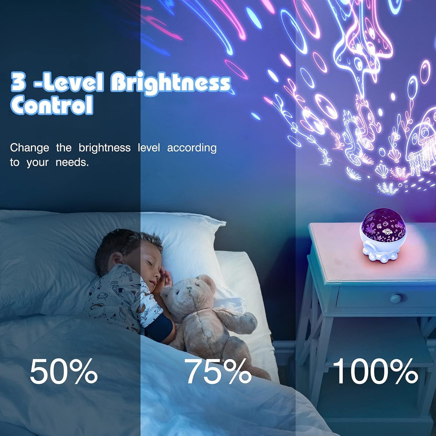 Octopus Starry Sky Light RGB Creative Remote Jellyfish Music Projection Lamp by Trenches of Mariana