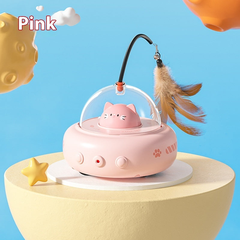 Smart Teaser Cat Toy Electric UFO Cat Teaser Stick With Bell Training Pet Toys Replaceable Feather Interactive Cat Supplies Pet Supplies Pets Products by Trenches of Mariana