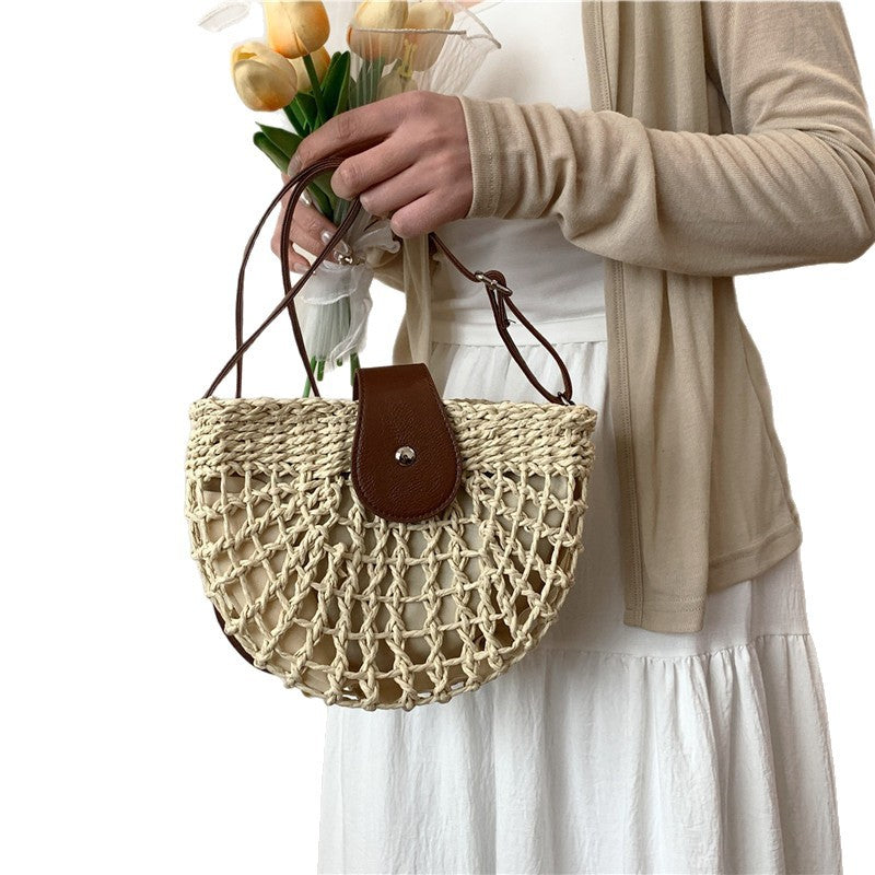Woven Raffia Crossbody Bag by Trenches of Mariana