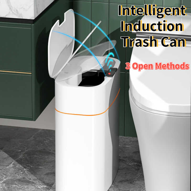 Smart Trash Can With Lid For Bedroom And Living Room Kitchen Storage Box Trash Can Induction Small Car Box Automatic Smart Dustbin Smart Trash Bin by Trenches of Mariana