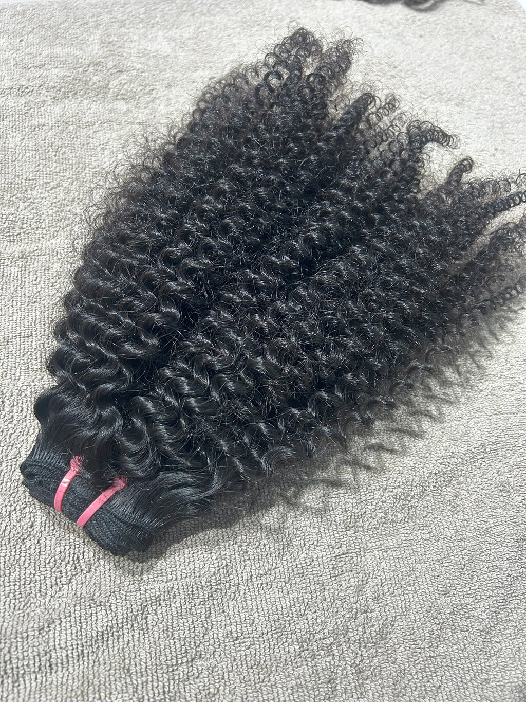 Brazilian Kinky Curly Human Hair Extensions 100% Virgin Remy Curly Bundles Natural Color Machine Double Weft Tangle Free