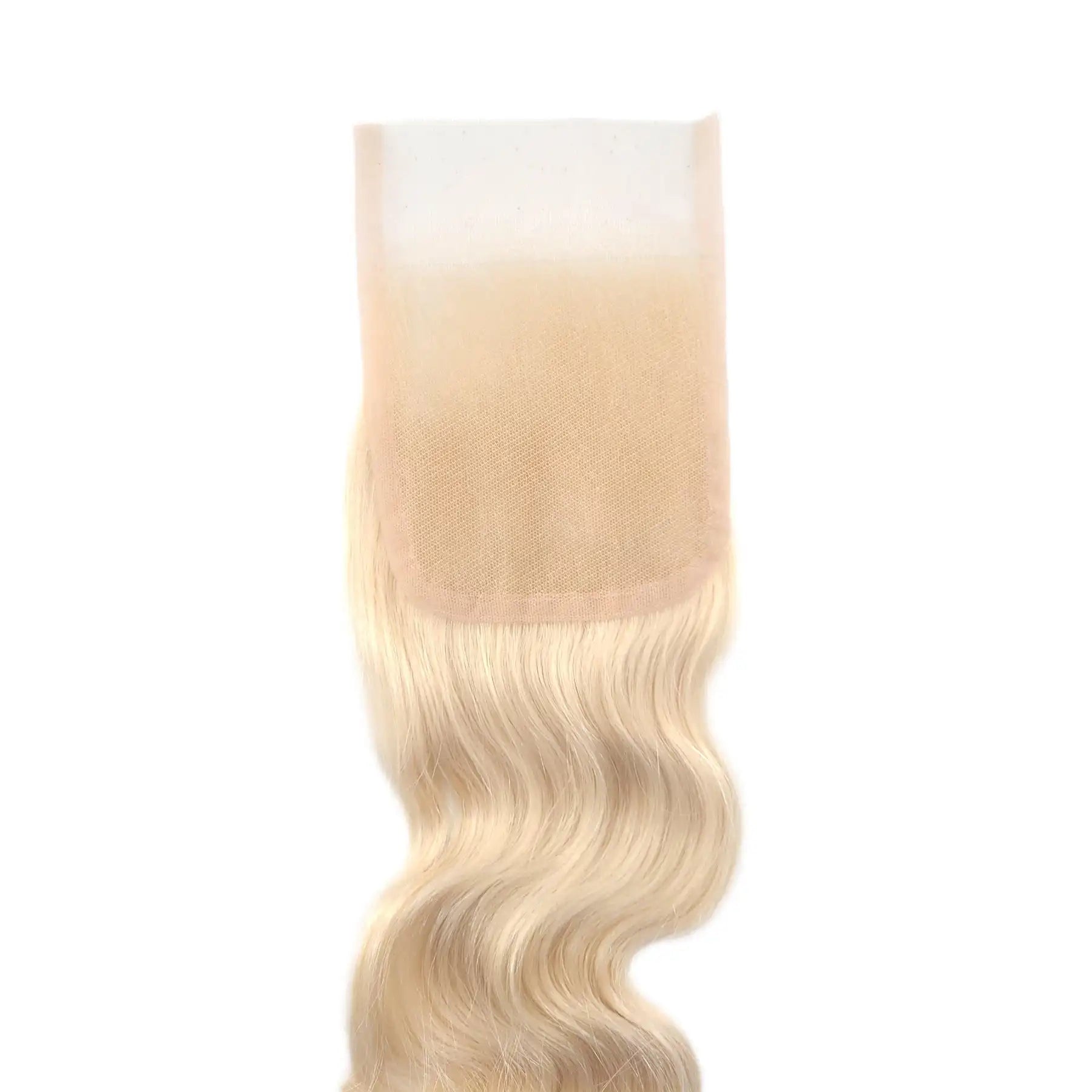 High Quality 4x4 Closure Indian Human Hair Extensions #613 Blonde Natural Straight/Wavy 16-20 Inches