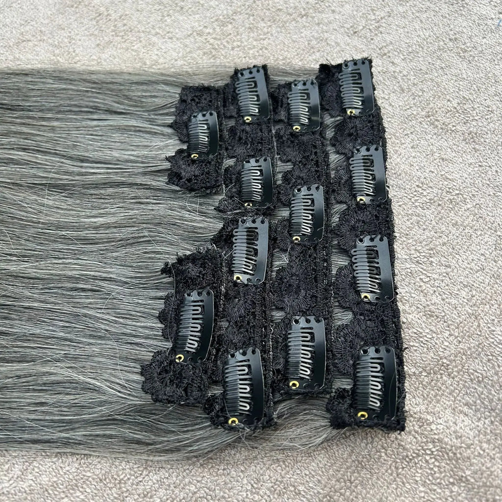 10A Grade Remy Chinese Hair Silky Straight Wave Clip-in Hair Extensions Minimum Order 1 Piece