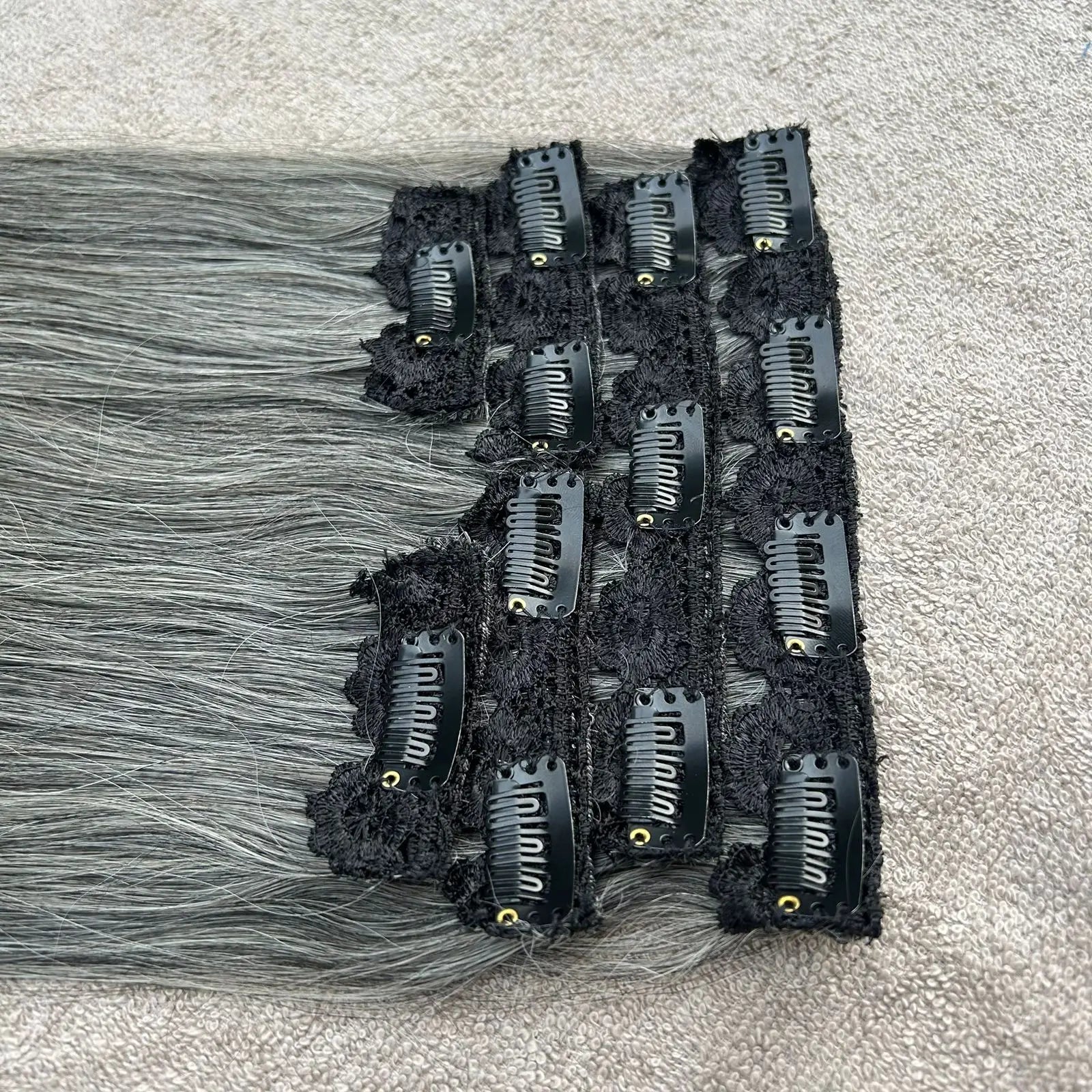 10A Grade Remy Chinese Hair Silky Straight Wave Clip-in Hair Extensions Minimum Order 1 Piece
