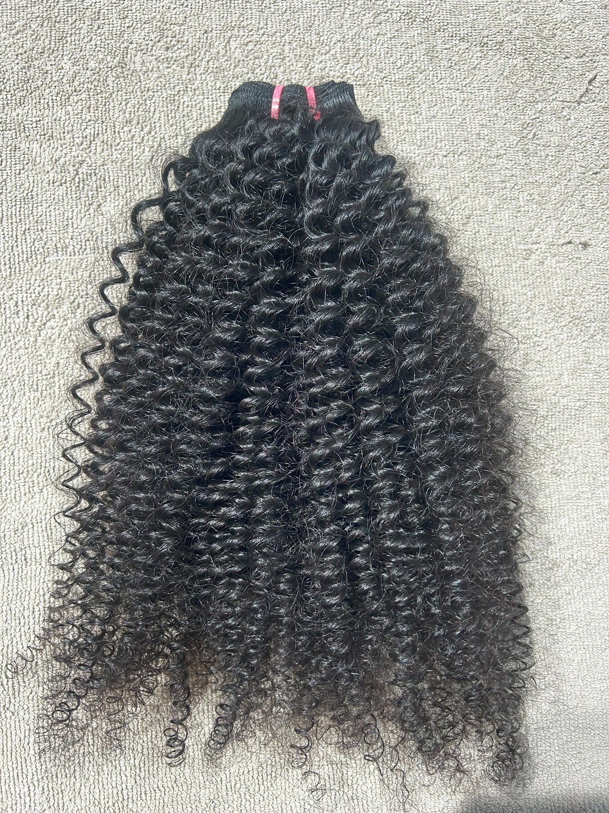Brazilian Kinky Curly Human Hair Extensions 100% Virgin Remy Curly Bundles Natural Color Machine Double Weft Tangle Free