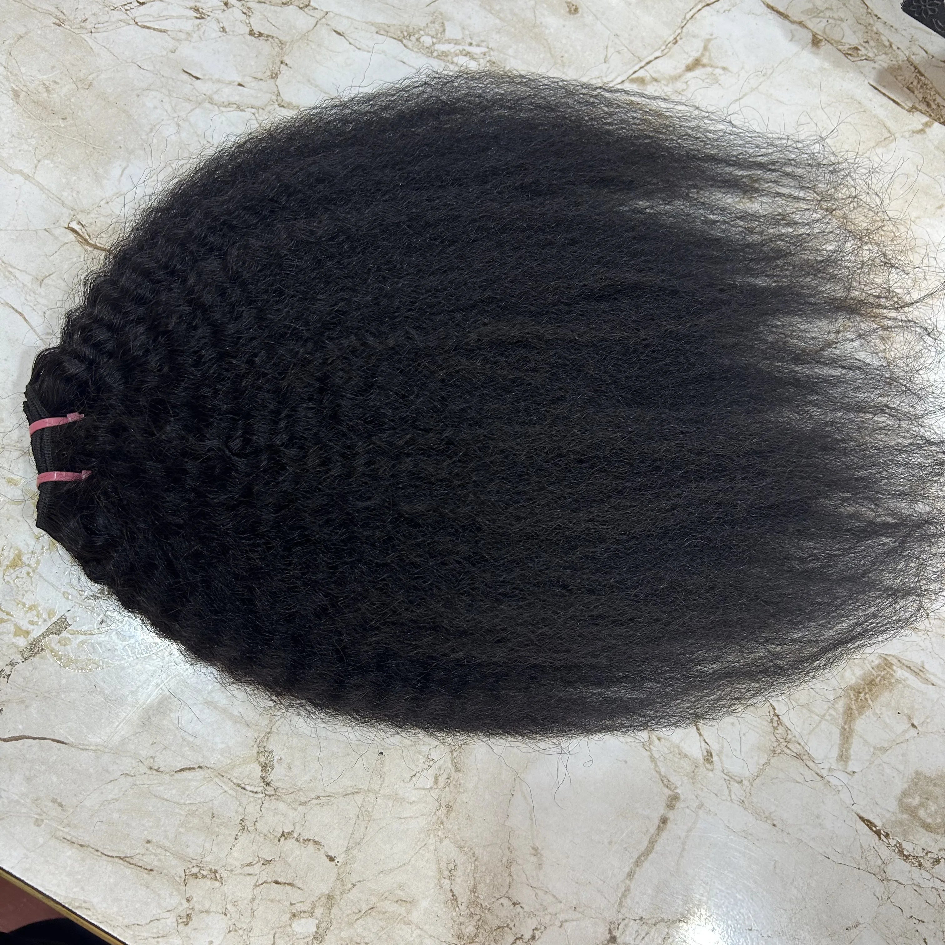 Virgin Indian Yaki Kinky Straight Remy Hair Bundle for Braiding Premium Quality Machine Double Weft for Lace Hair Extensions