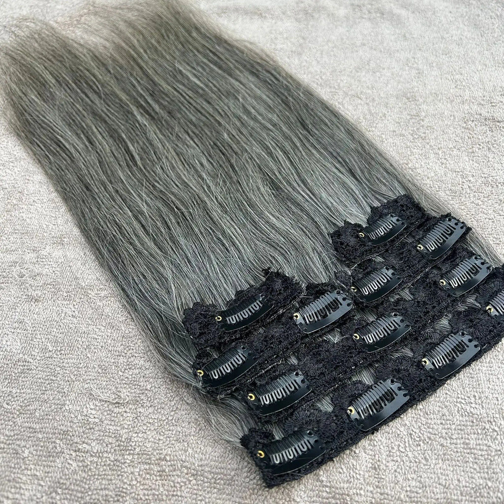 10A Grade Remy Chinese Hair Silky Straight Wave Clip-in Hair Extensions Minimum Order 1 Piece