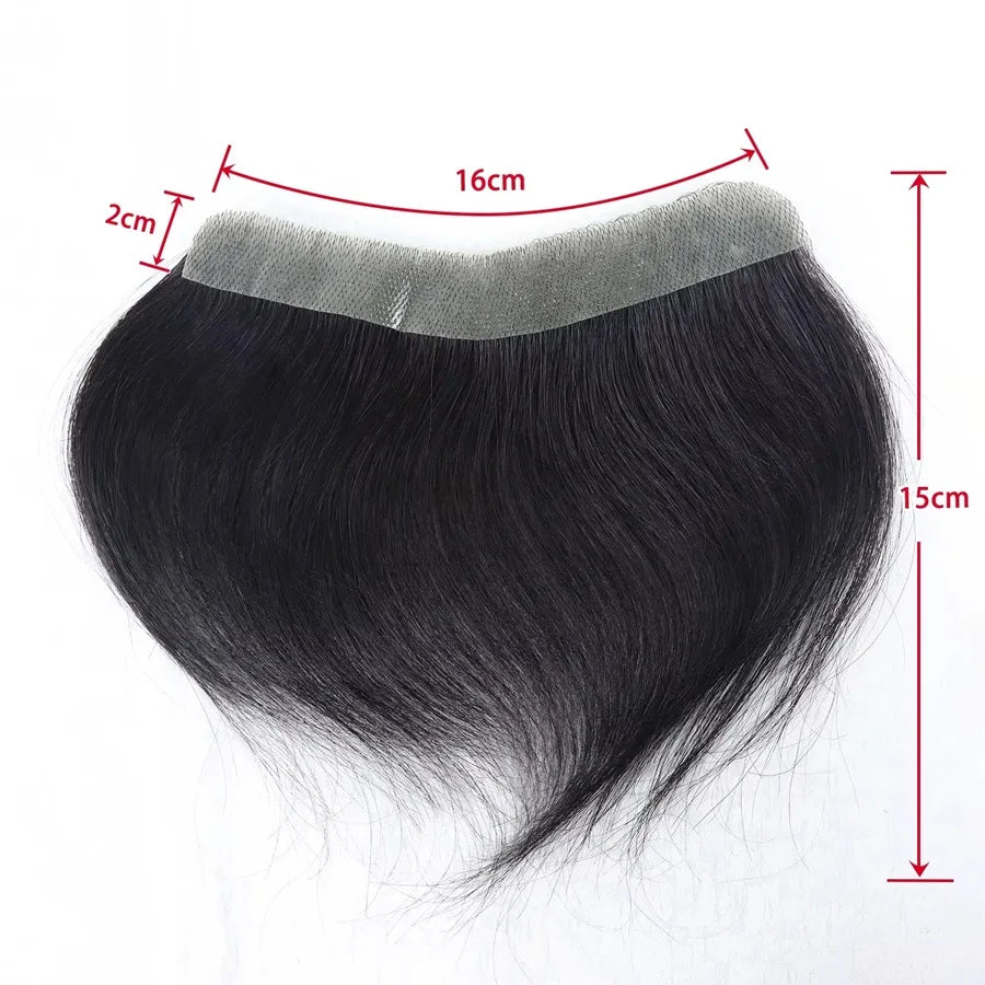 6 Inch Seamless Hairline Topper, Natural Look Replacement for Forehead Fringe & Hairline, Invisible Edge Adhesive Hair Extension