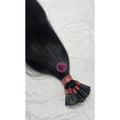 Natural Straight I Tip Indian Hair Extensions 100% Virgin Remy Pre Bonded Stick Tips Cuticle Aligned Black Salon Quality Strands