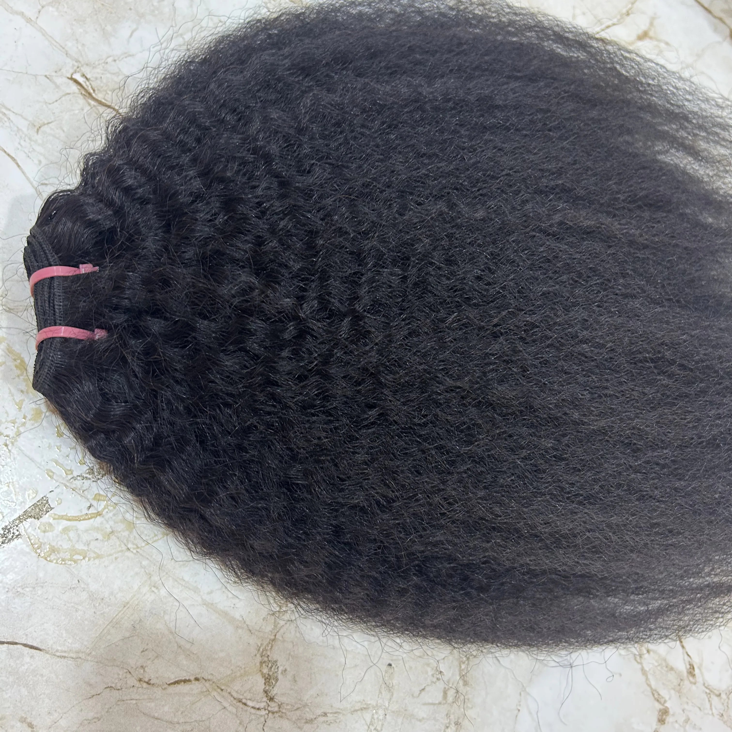 Virgin Indian Yaki Kinky Straight Remy Hair Bundle for Braiding Premium Quality Machine Double Weft for Lace Hair Extensions