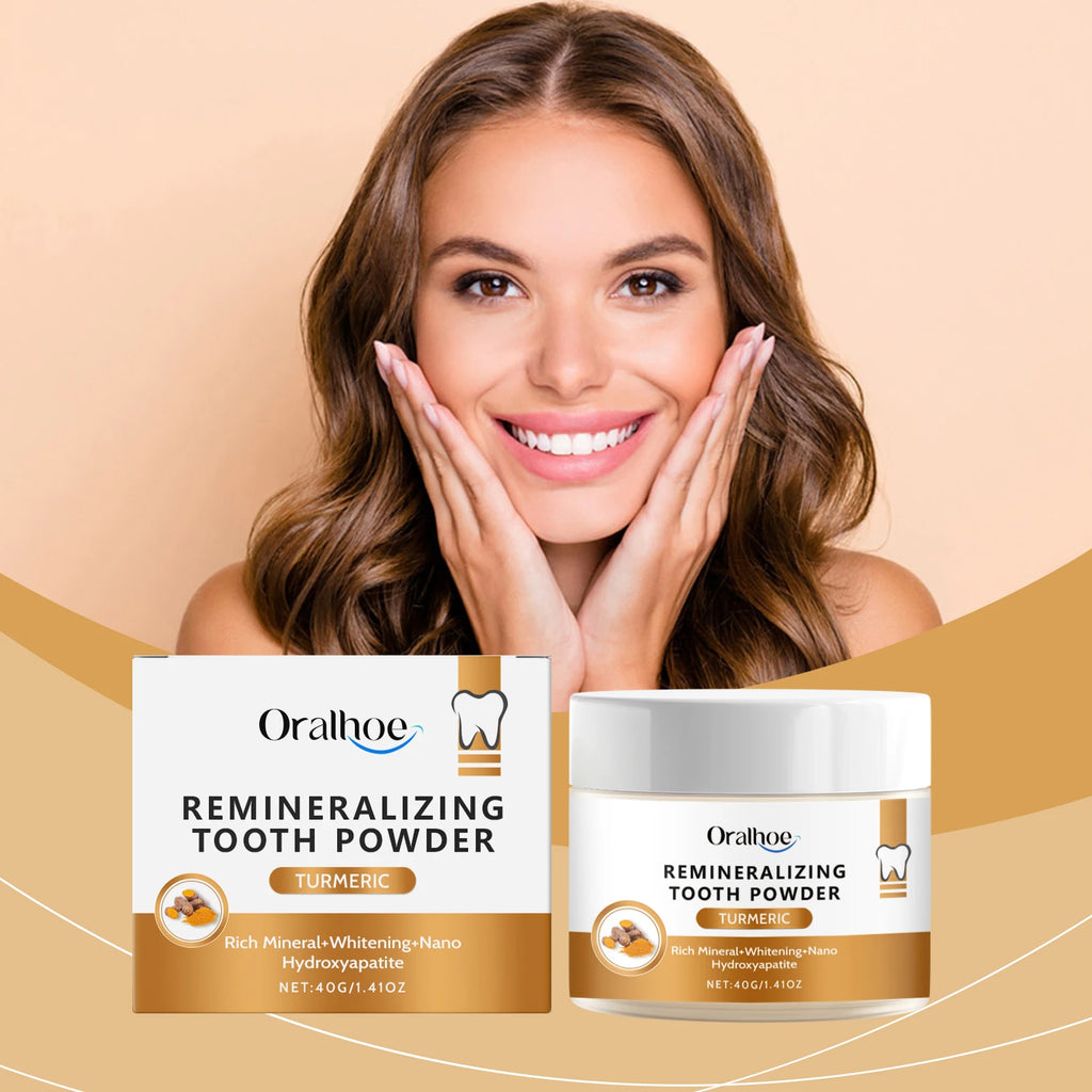 Oralhoe Turmeric Tooth Powder for Gentle Daily Home Use Tartar Cleaning Tooth Powder