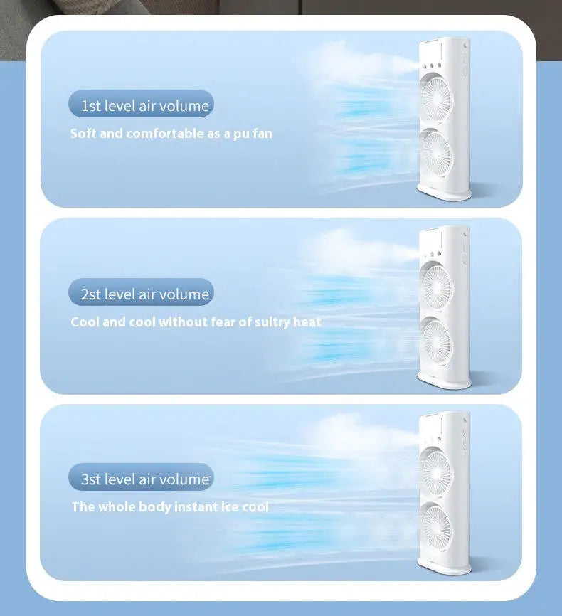 Factory Wholesale Portable air Conditioning Fan USB Spray Water Cooling with Light Fan Small Cooling Desktop Fan by Trenches of Mariana