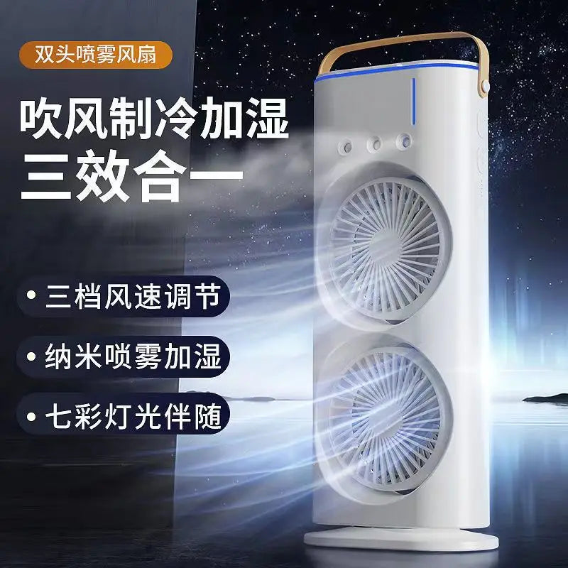 Factory Wholesale Portable air Conditioning Fan USB Spray Water Cooling with Light Fan Small Cooling Desktop Fan by Trenches of Mariana