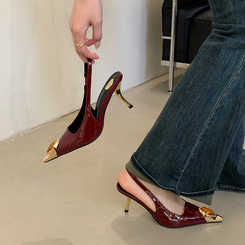 POINTY-TOE•LEATHER•PUMPS