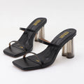Open Square-toe Heeled Sandals