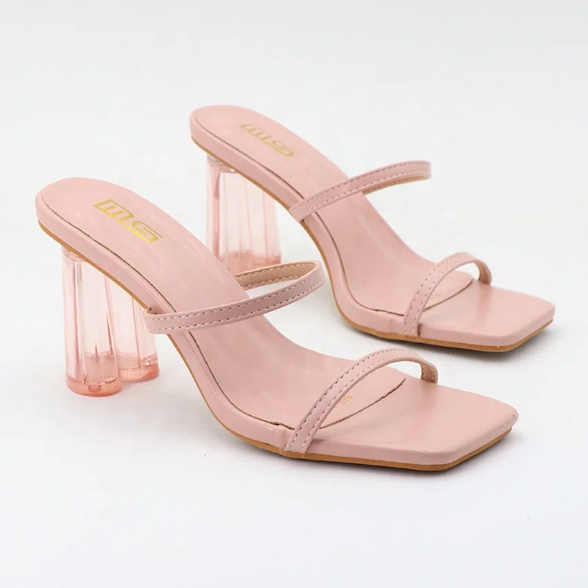 Open Square-toe Heeled Sandals