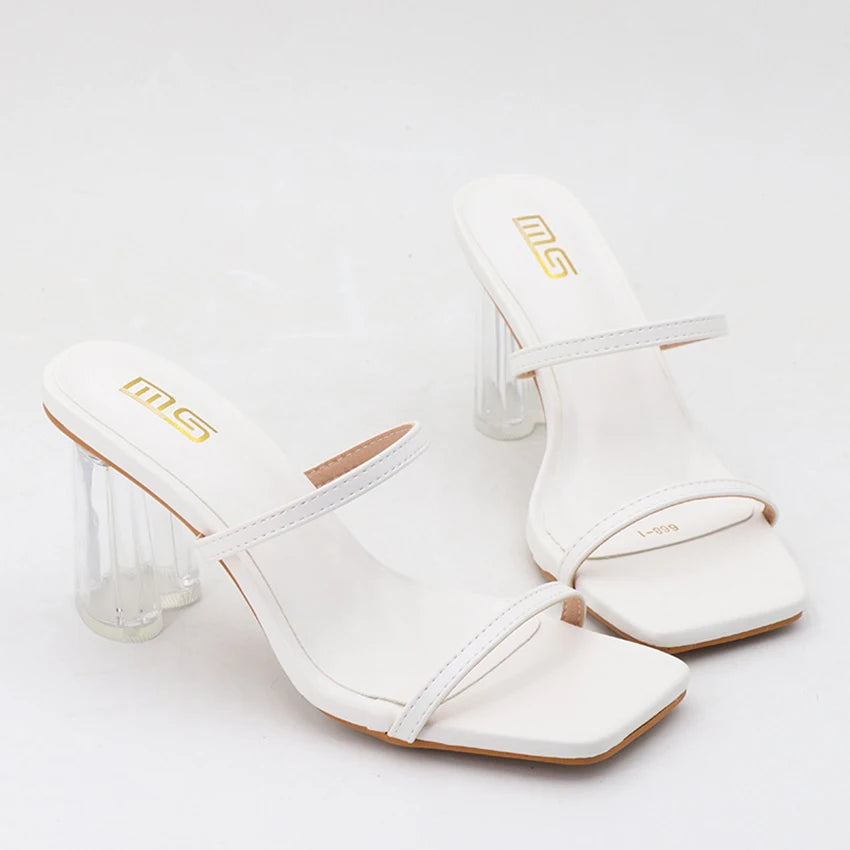 Open Square-toe Heeled Sandals