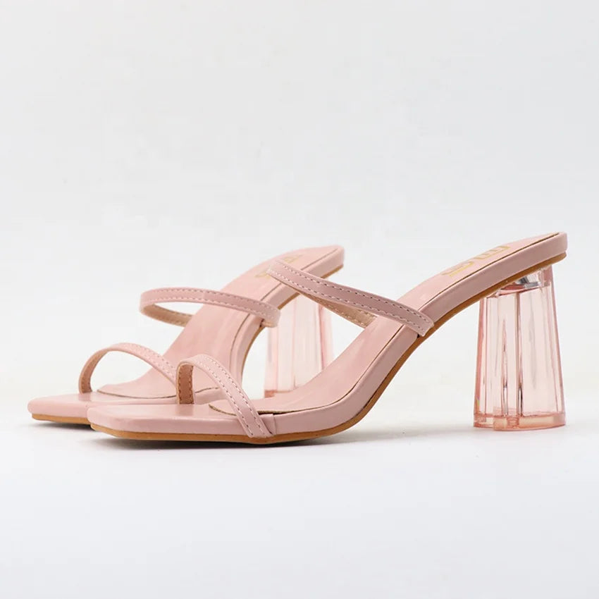 Open Square-toe Heeled Sandals