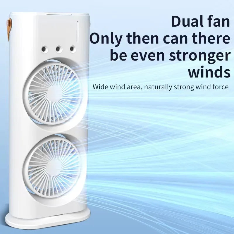 Factory Wholesale Portable air Conditioning Fan USB Spray Water Cooling with Light Fan Small Cooling Desktop Fan by Trenches of Mariana
